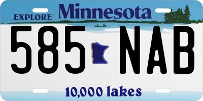 MN license plate 585NAB
