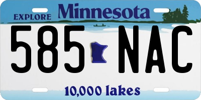 MN license plate 585NAC