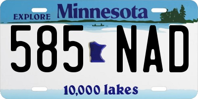 MN license plate 585NAD