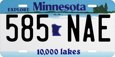 MN license plate 585NAE