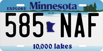 MN license plate 585NAF