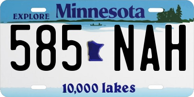 MN license plate 585NAH