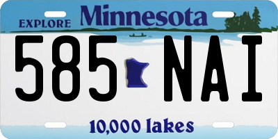 MN license plate 585NAI