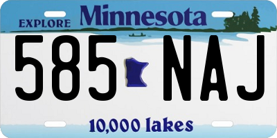 MN license plate 585NAJ