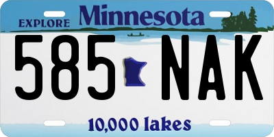 MN license plate 585NAK