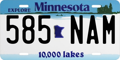 MN license plate 585NAM