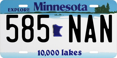MN license plate 585NAN