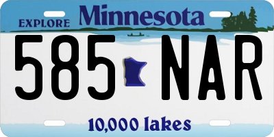 MN license plate 585NAR
