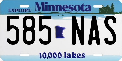 MN license plate 585NAS