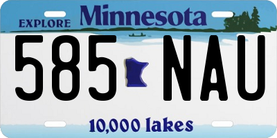 MN license plate 585NAU
