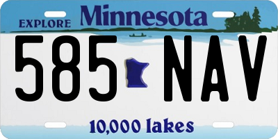 MN license plate 585NAV