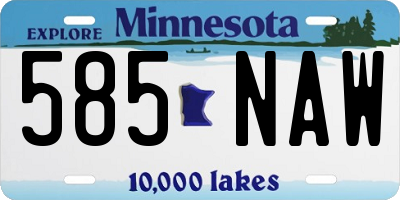 MN license plate 585NAW