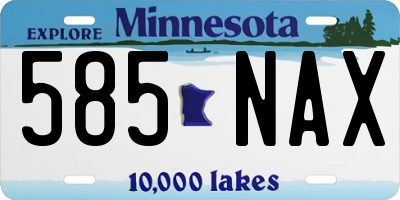MN license plate 585NAX