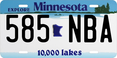 MN license plate 585NBA
