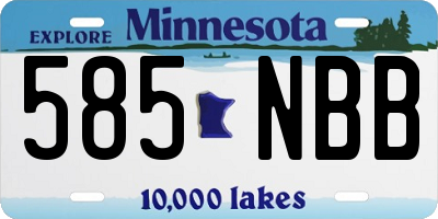 MN license plate 585NBB