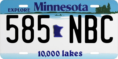 MN license plate 585NBC