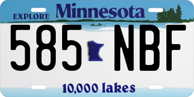 MN license plate 585NBF