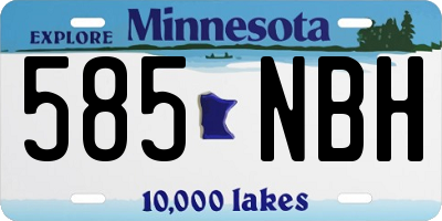 MN license plate 585NBH
