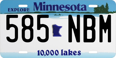 MN license plate 585NBM