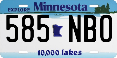 MN license plate 585NBO