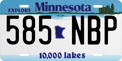MN license plate 585NBP
