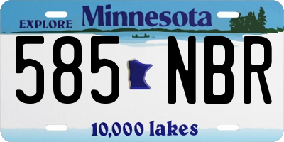 MN license plate 585NBR