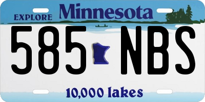 MN license plate 585NBS
