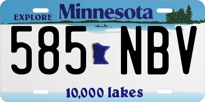 MN license plate 585NBV