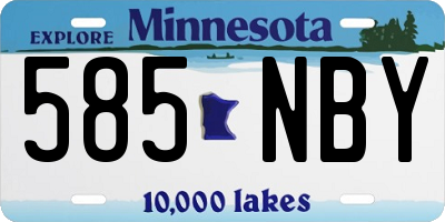 MN license plate 585NBY