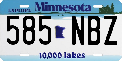 MN license plate 585NBZ