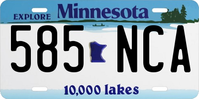 MN license plate 585NCA