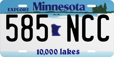 MN license plate 585NCC