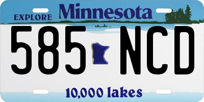 MN license plate 585NCD