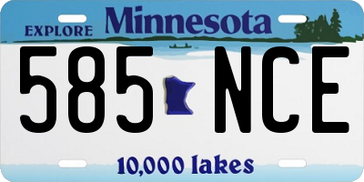 MN license plate 585NCE