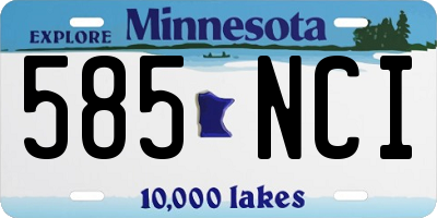 MN license plate 585NCI