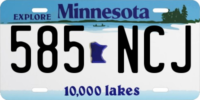 MN license plate 585NCJ