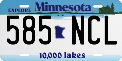 MN license plate 585NCL