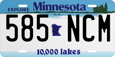 MN license plate 585NCM