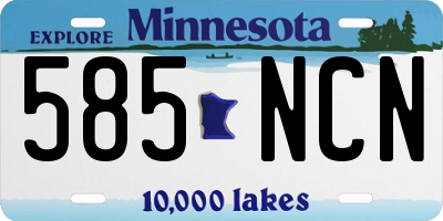 MN license plate 585NCN