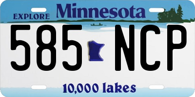 MN license plate 585NCP