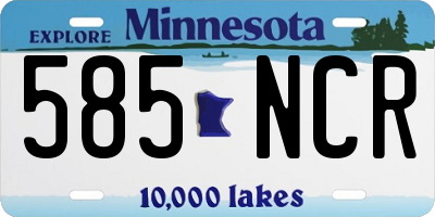 MN license plate 585NCR