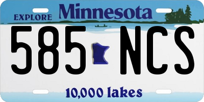 MN license plate 585NCS