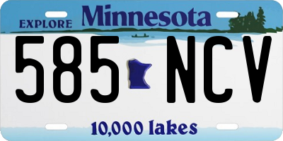 MN license plate 585NCV