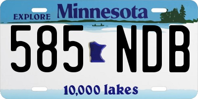 MN license plate 585NDB