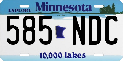 MN license plate 585NDC