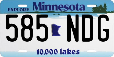 MN license plate 585NDG