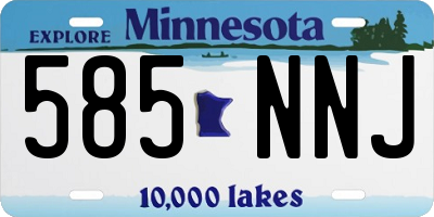 MN license plate 585NNJ