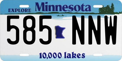 MN license plate 585NNW
