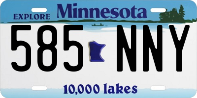 MN license plate 585NNY