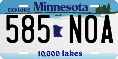 MN license plate 585NOA